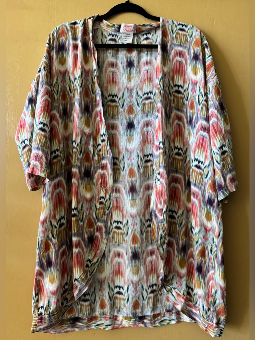 Aoyama Itchome Vintage 80’s 90’s Ikat Pastel Kimono Coverup One Size
